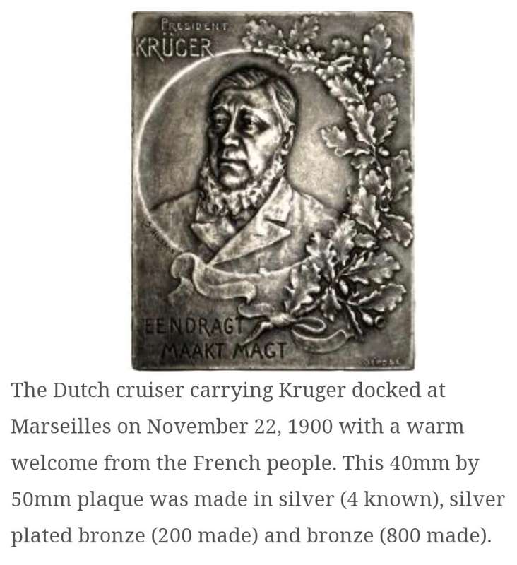 ZAR Paul Kruger RARE Silver Remembrance of the Boer War Plaque. ( 4 Known!! )