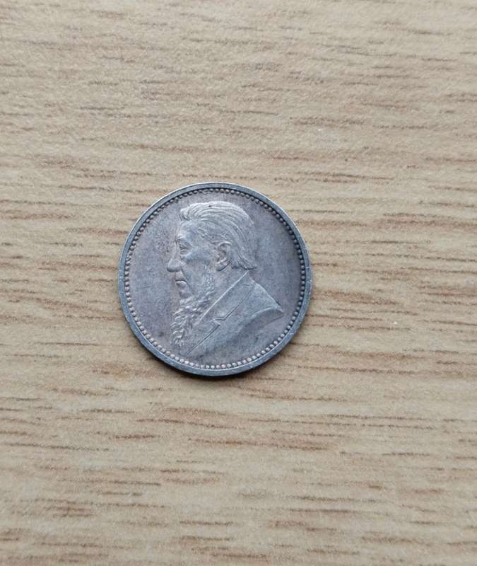 ZAR Paul Kruger 1893 Silver Threepence. Good Condition.