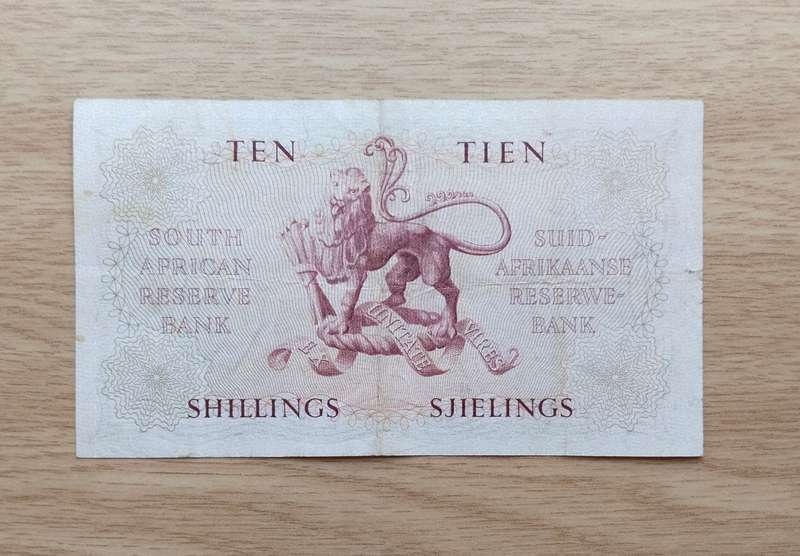 South Africa M.H. de Kock 31.1.57 Ten Shillings. Good Condition. 248