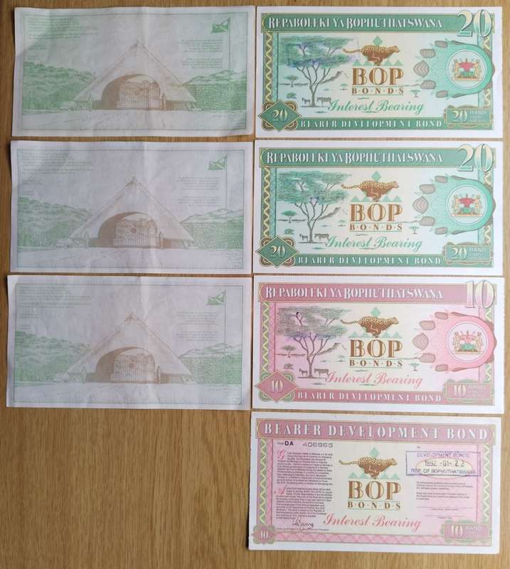 Collection of 7 Old Bearer Bonds.
