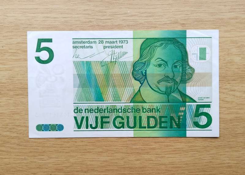 Nederland old 5 Gulden Bank Note