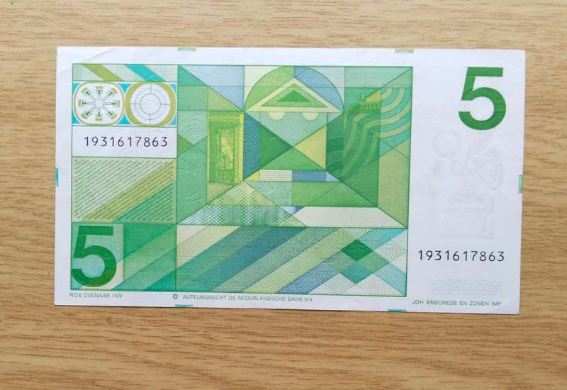 Nederland old 5 Gulden Bank Note