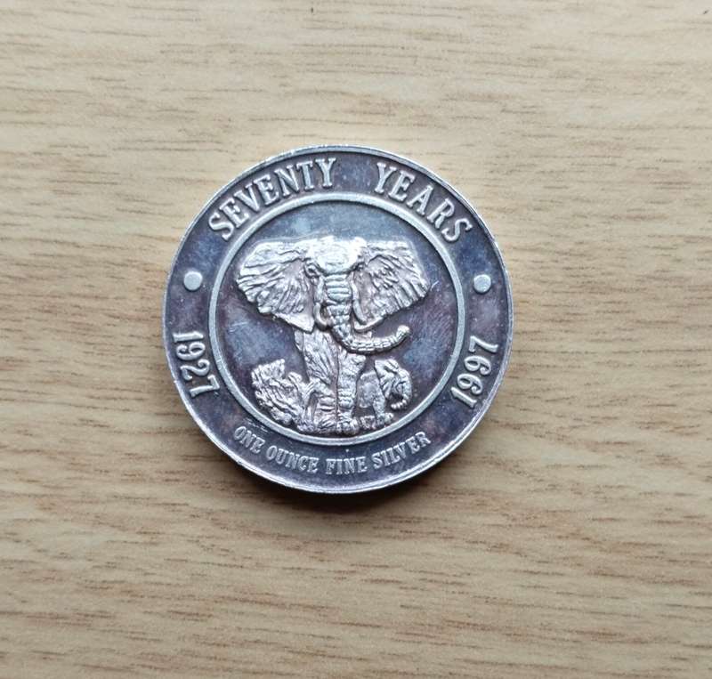 The Wildlife Society Zimbabwe Silver 1OZ Medal