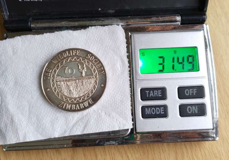 The Wildlife Society Zimbabwe Silver 1OZ Medal