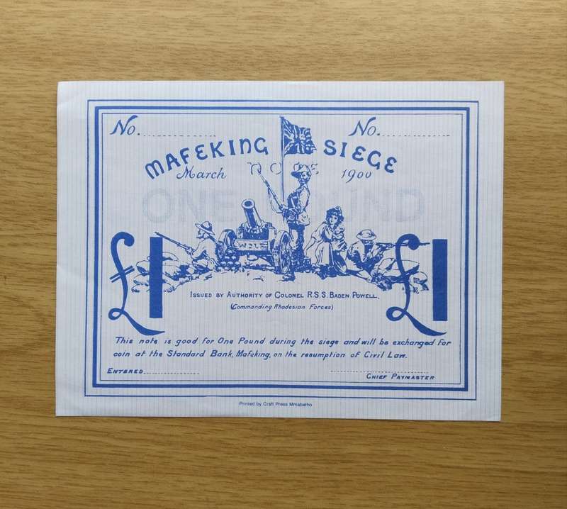 Mafikeng 1900 One Pound Seige Note.