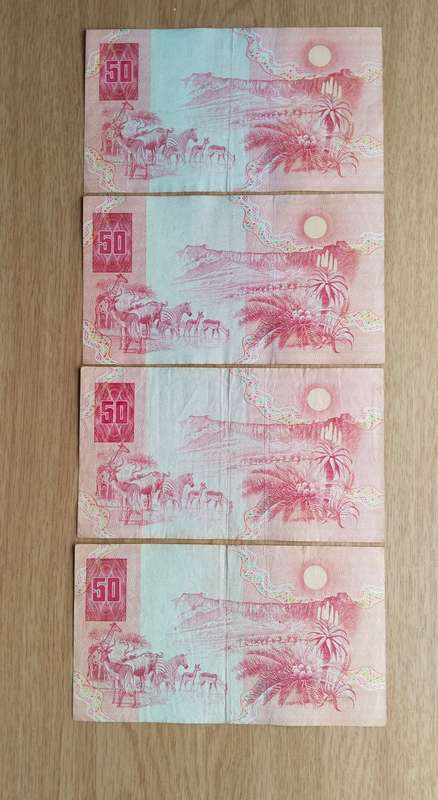 South Africa collection of 4 Old R50 Bank Notes.