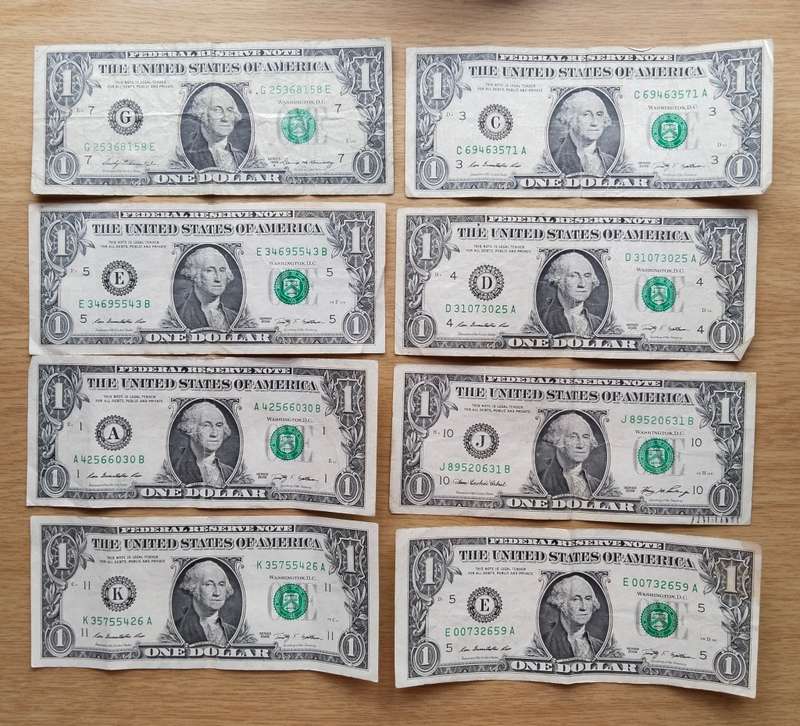 Collection of 147 American dollars. ( R 2787.16) In today`s exchange rate.