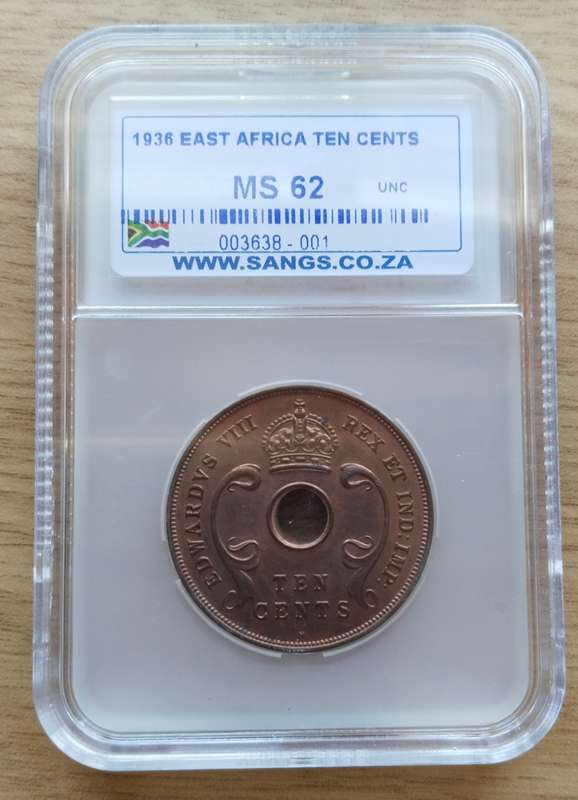 East Africa 1936 MS62 10 CENTS.