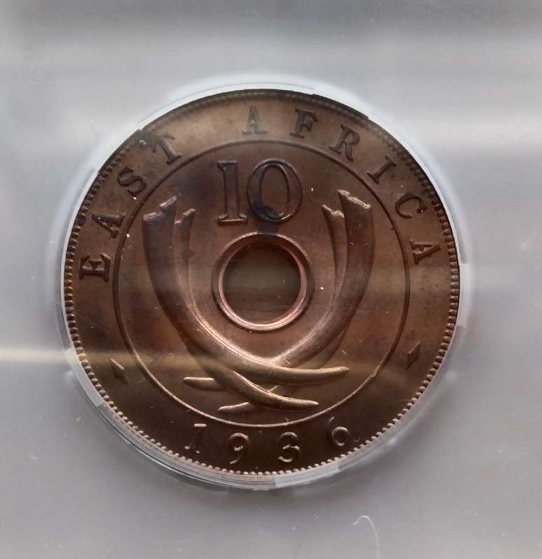 East Africa 1936 MS62 10 CENTS.