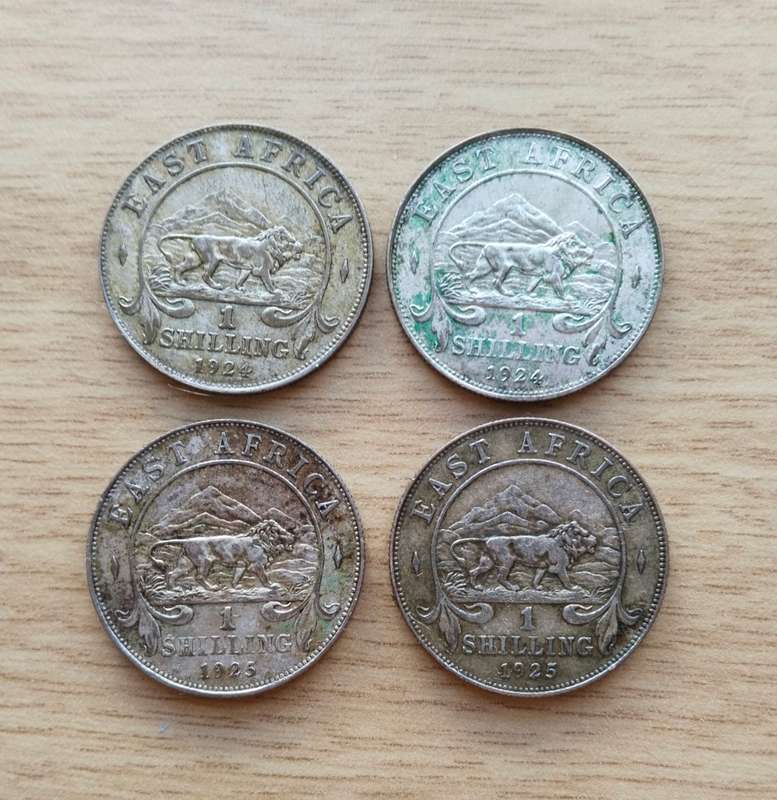 East Africa Collection of 4 old Silver Coins.