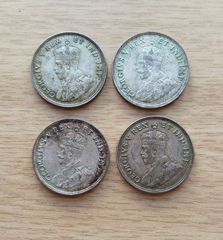 East Africa Collection of 4 old Silver Coins.