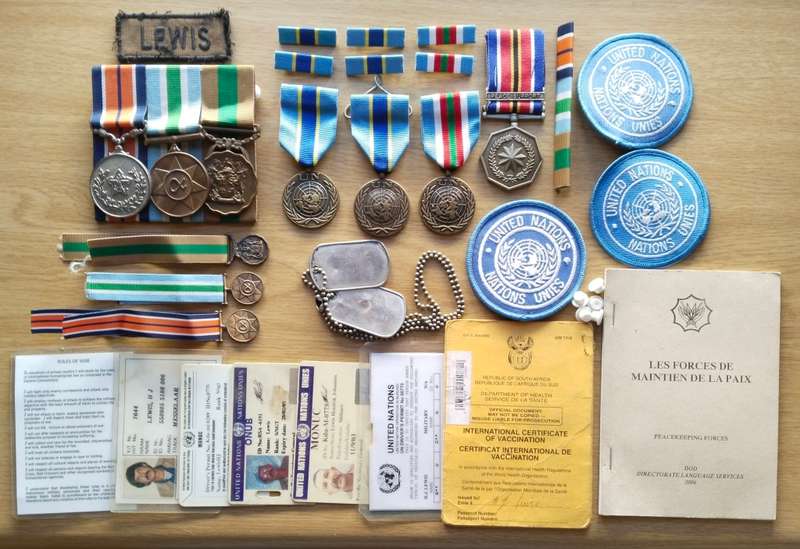 United Nations Large collection of medals and paperwork awarded to H.J. Lewis