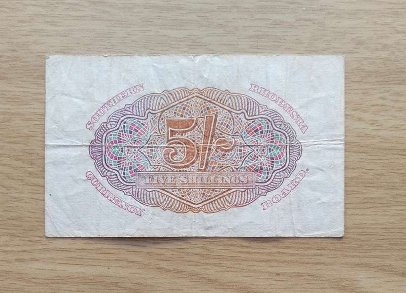 Southern Rhodesia 1st January 1948 Salisbury Five Shillings Bank Note.