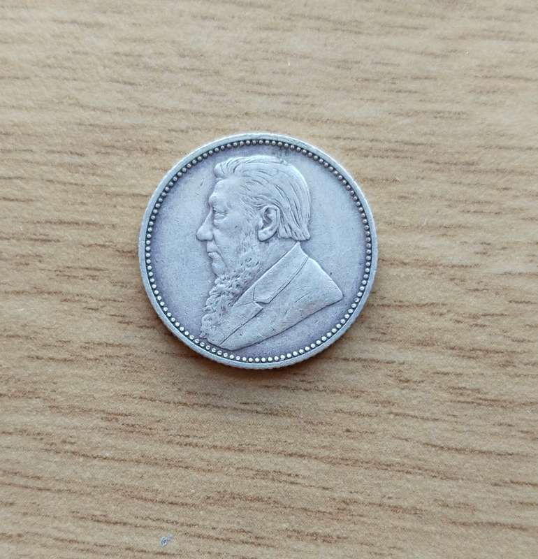 ZAR Paul Kruger 1897 Silver Sixpence.
