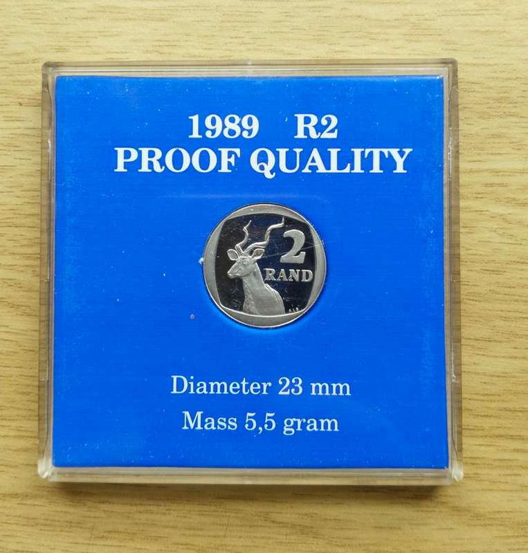 South Africa 1989 proof quality R2.