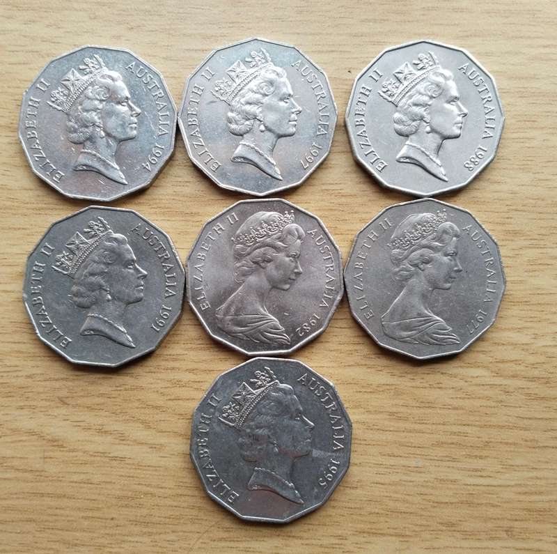 Australia collection of 7 Different Commemorative 50 cents.