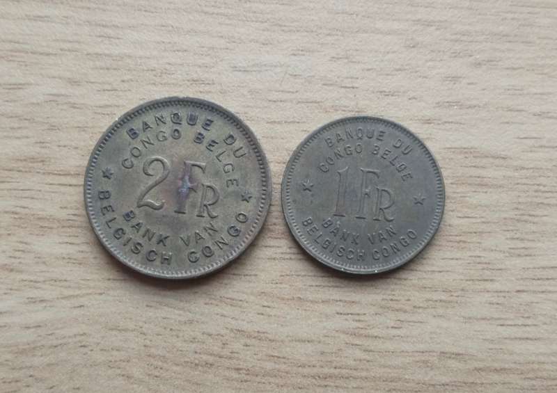 Belgium Congo 1947 (2FR) and 1944 (1FR)