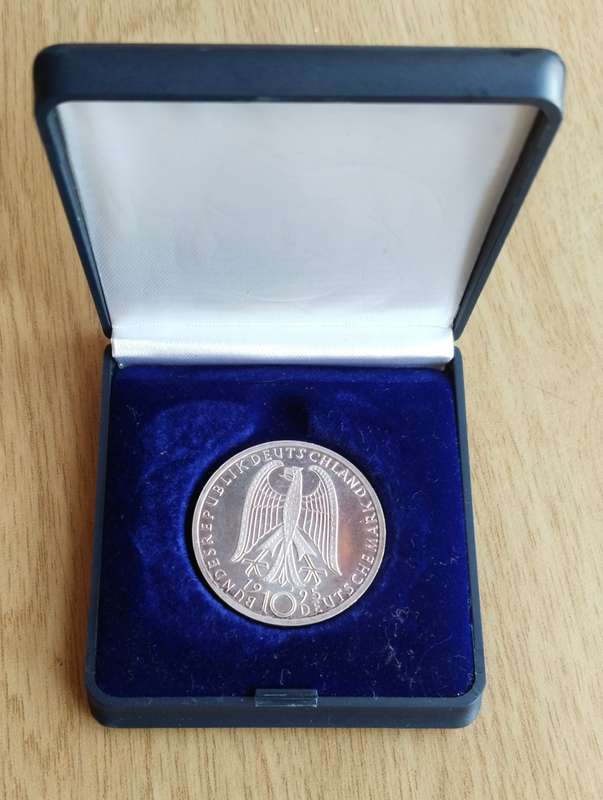 Germany 1995 Silver 10 Deutsche Mark.