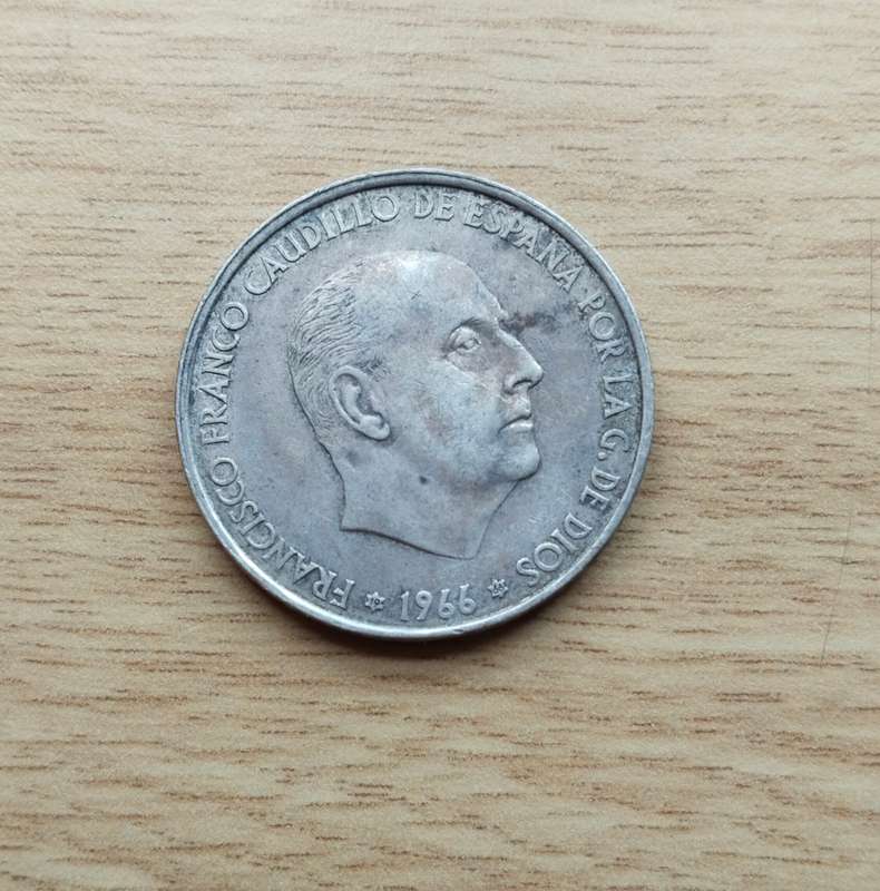 Spain 1966 Silver 100 pesetas.