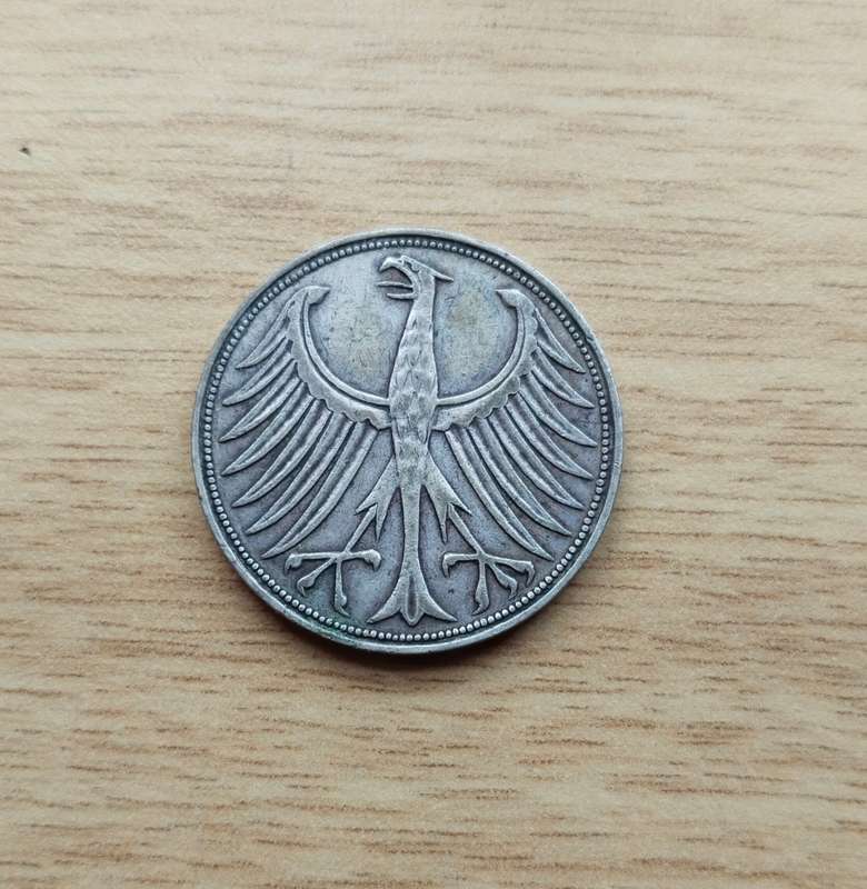 Germany 1951 F Silver 5 Deutsche Mark.