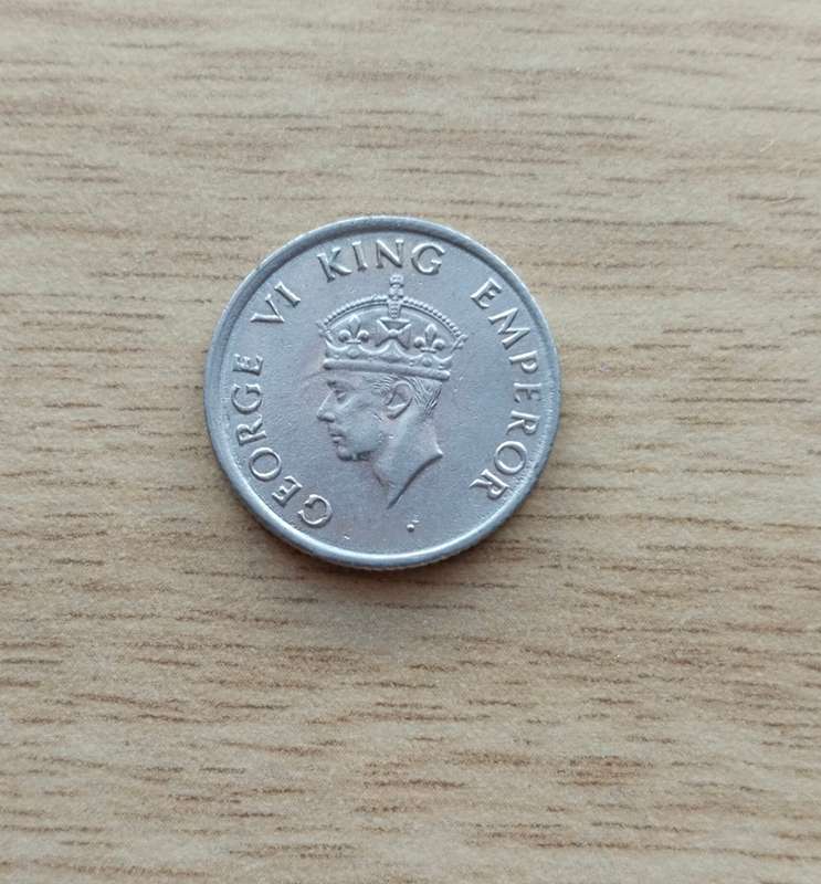 India 1947 Quarter Rupee. Good condition.