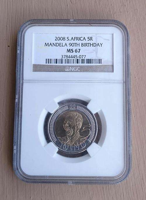 Nelson Mandela 90th birthday ms 67 ngc graded