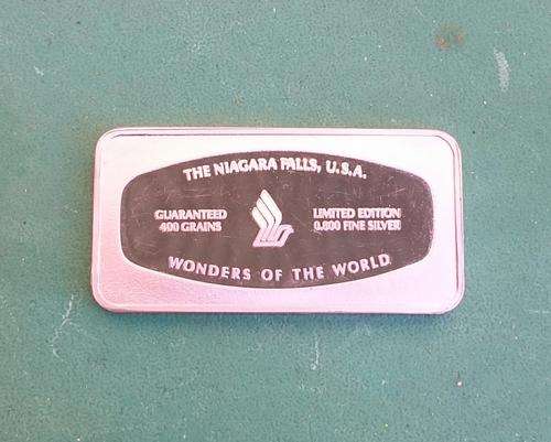 25.5 grams of 80 per cent silver bar Niagara Falls