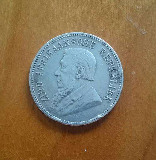 1892 single shaft zar 5 shillings Paul Kruger