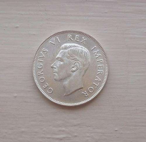South Africa silver 1942 unc half crown. Excellent condition.