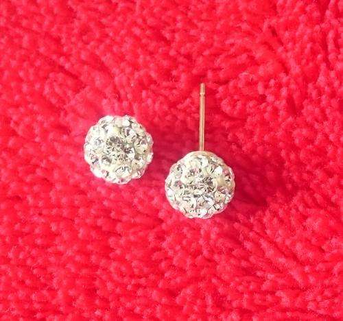 9 ct gold earrings with cubic zirconia stones.