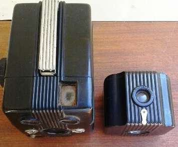2X VINTAGE   AGFA BOX CAMERA  (NICE DECOR)