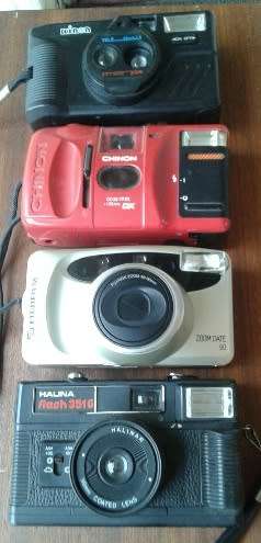 4X CAMERAS VINTAGE KINON CHINON FUJIFILM HALINA   (GD FOR COLLECTOR)