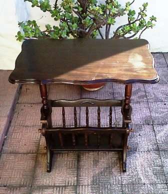 MAGAZINE RACK TABLE COMBO (SLIGHT WATER DAMAGE)