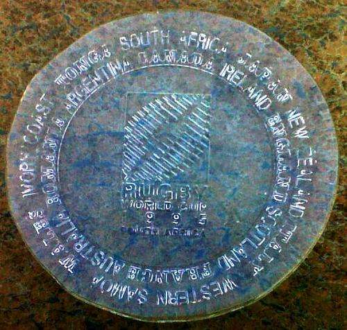 1995 RUGBY WORLD CUP HAND MADE EMBOSSED PLATTER