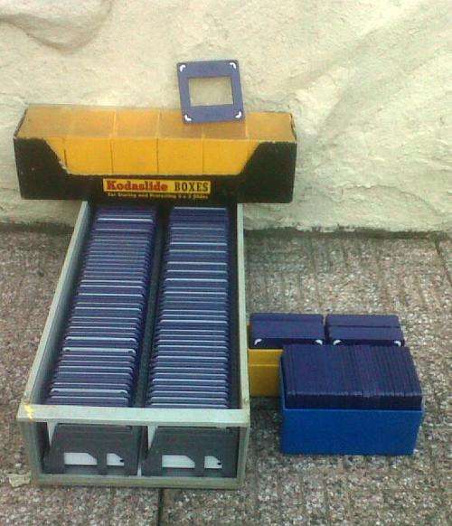 VINTAGE SLIDE UNIVERSAL  MAGAZINE + MOUNT SLIDES + SLIDE STORAGE BOX'S