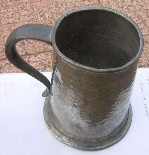 VINTAGE ENGLISH PEWTER  MUG  (NICE BAR/PUB DECOR)