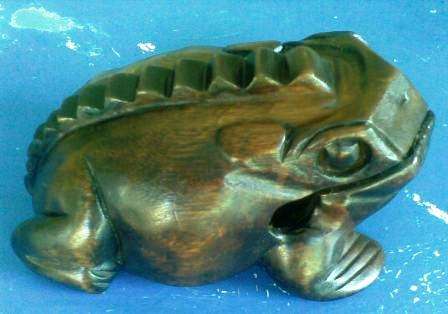 FROG CARVED WOOD