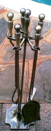 Fireplace Set 5 Piece Antique Brass finish