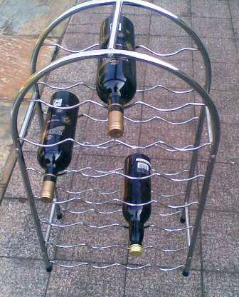 Wine Rack  (metal chromed   27 bottles)