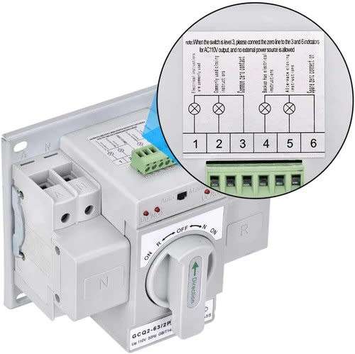 Andowl Dual Power Automatic Transfer switch ATS 63A (Use with Generator or Inverter)