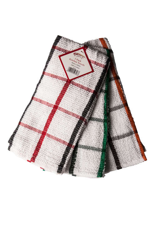 FMF 3 Pack Assorted Kitchen Towel 40 x 60cm