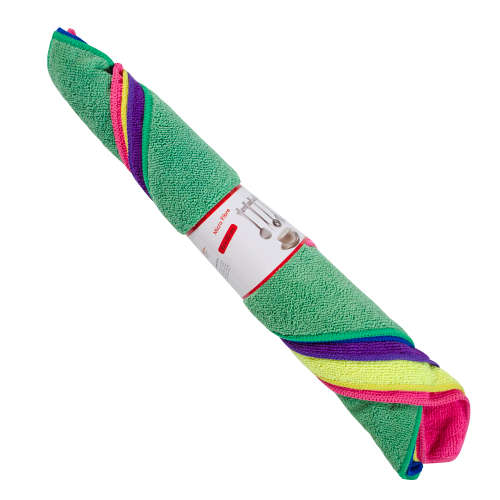 FMF 5 Pack Plain Assorted Micro Fibre Cloth 35x35cm