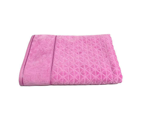 Velour Jacquard Bath Towel 70 x 145cm - Baby Pink