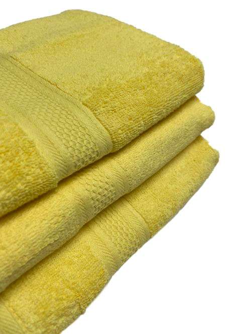 FMF 3 Pack Soft Hand Towel 50 x 100cm - Yellow