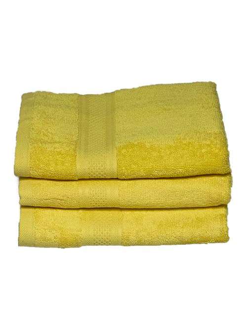 FMF 3 Pack Soft Hand Towel 50 x 100cm - Yellow