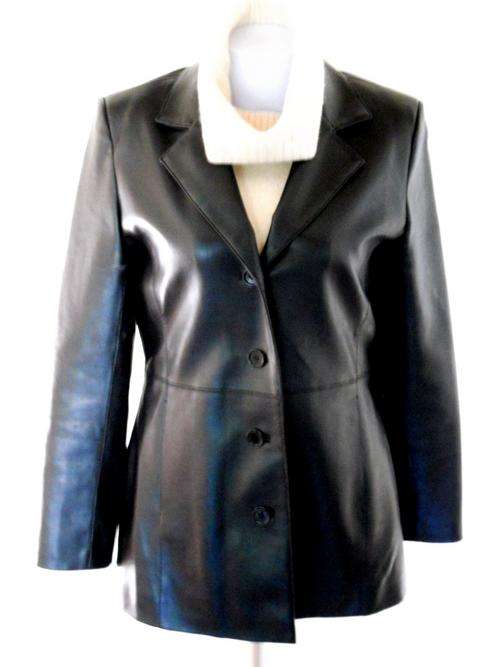 Shapely Foschini PVC black virtual leather jacket - size 10