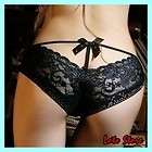sexy black lace and bow panties (small)