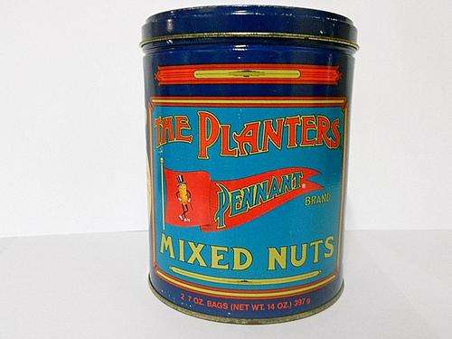 Vintage tin - The Planters Pennant brand mixed nuts tin limited edition