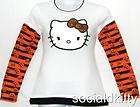 SALE!! Genuine Sanrio Hello Kitty GLOW IN THE DARK Halloween long sleeved shirt with gothic bangle