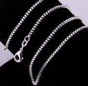 51cm 925 Sterling Silver plated Box Chain Necklace lobster clasp 1.4mm with FREE STUNNING GIFT BOX